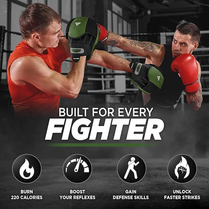 WYOX Curved Focus Mitts for Boxing & MMA | Durable PU Leather Punching Pads with Adjustable Strap | Ideal for Muay Thai, Kickboxing, Martial Arts Training – Hand Target Strike Shield for Men & Women
