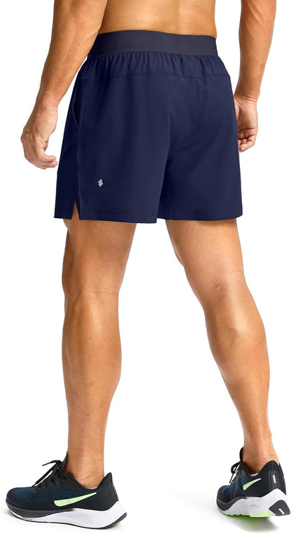 Men's Running Shorts with Zipper Pockets 9 Inch/ 7 Inch / 5 Inch Lightweight Quick Dry Gym Workout Athletic Shorts for Men(5 inch)