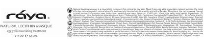 Raya Natural Lecithin Masque (601) | Nourishing Facial Treatment Mask for Dry and Combination Skin | Calms Inflammation and Minimizes Pores