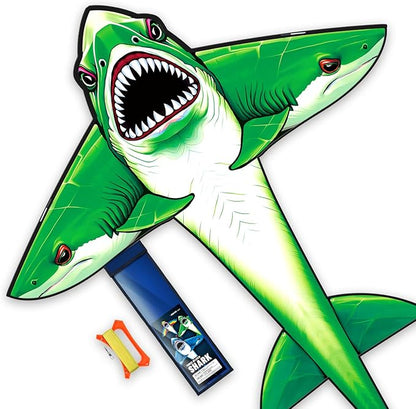 Three Headed Shark Kite for Kids and Adults,Kites for Kids Ages 8-12 Easy to Fly,Single Line Beach and Park Kite for Family Outdoor Games