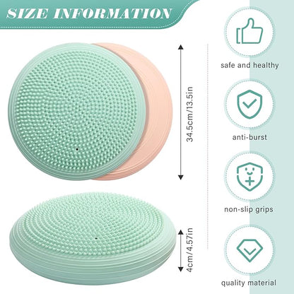 Libima 4 Pcs Wiggle Seat Inflated Wobble Cushion for Sensory Kid 13 Inches Balance Disc Flexible Seating for Classroom Sensory Pad for Chair Wiggle Cushion with Needle Pump