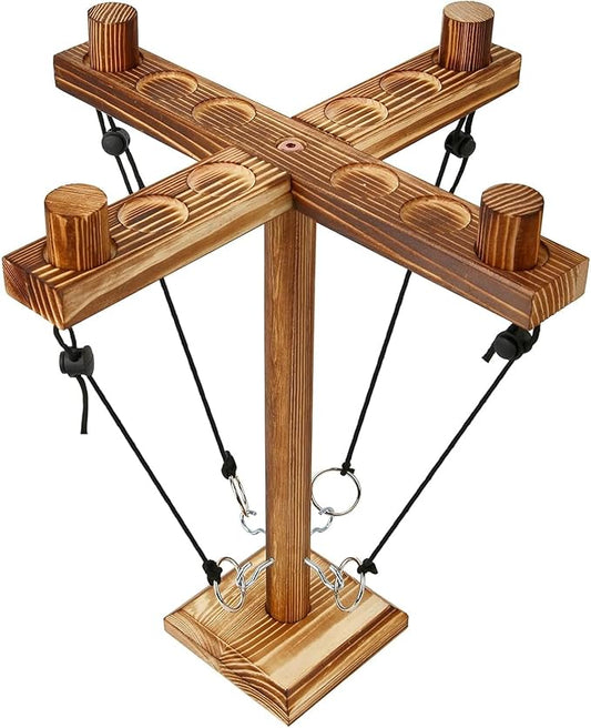 Ring Toss Game for Adults, Fun Hook and Ring Game with Carrying Bag, Outdoor Indoor Party Game