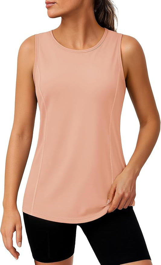 TACVASEN Women's UPF 80+ Workout Tank Top Sleeveless Quick Dry Sun Protection Hiking Athletic Gym Yoga Running Shirts