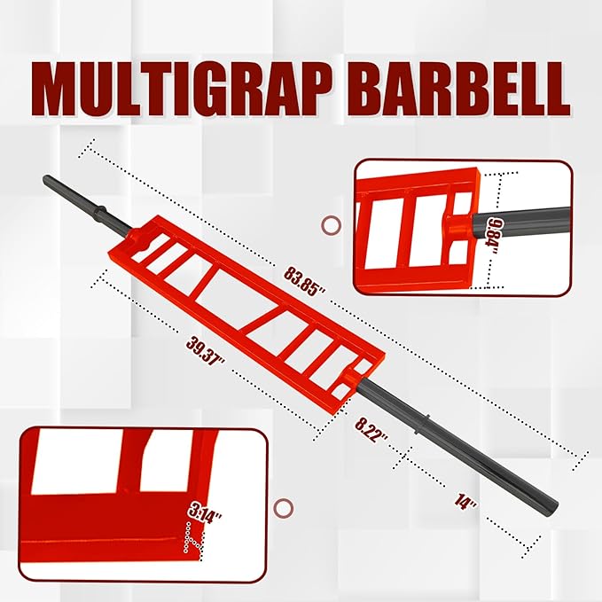 Multi Grip Barbell Swiss Bar | Cambered Barbell Multi Grip Olympic Barbell, Fits 2-inch Olympic Weight Plates, For Home Gym & Support Pressing, Lifting & Curls