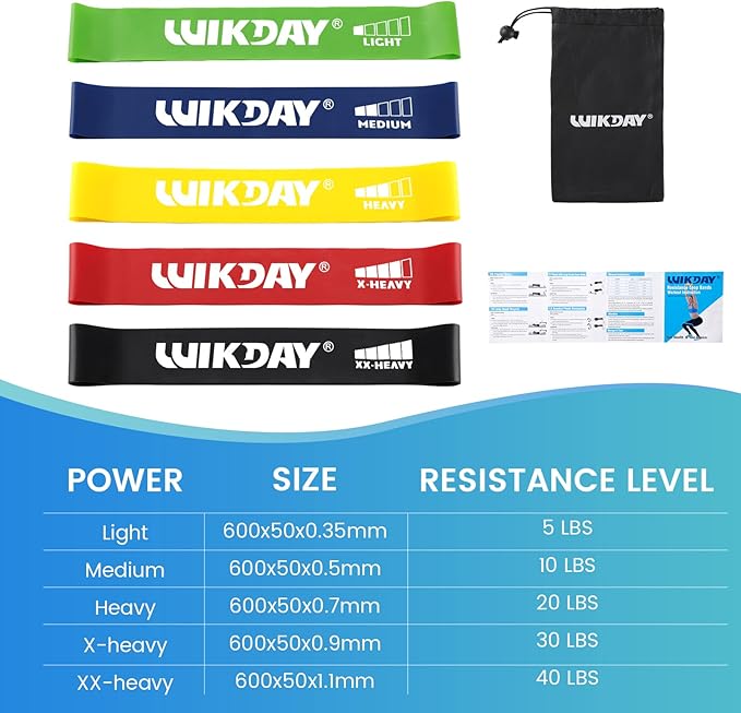 Resistance Bands, Pull Up Bands, Workout Bands for Exercise, Thick Heavy Resistance Band Set with Door Anchor, Elastic Bands for Body Stretching, Crossfit Training at Home/Gym Men & Women Women