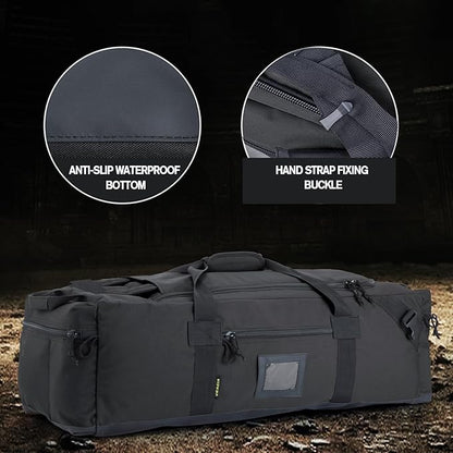 105l Large Duffel Bag For Travel, Gym & Sports - Water Repellent Polyester, Hidden Straps, Shoe Compartment - Perfect Luggage Duffle Bag Or Backpack For Men & Women