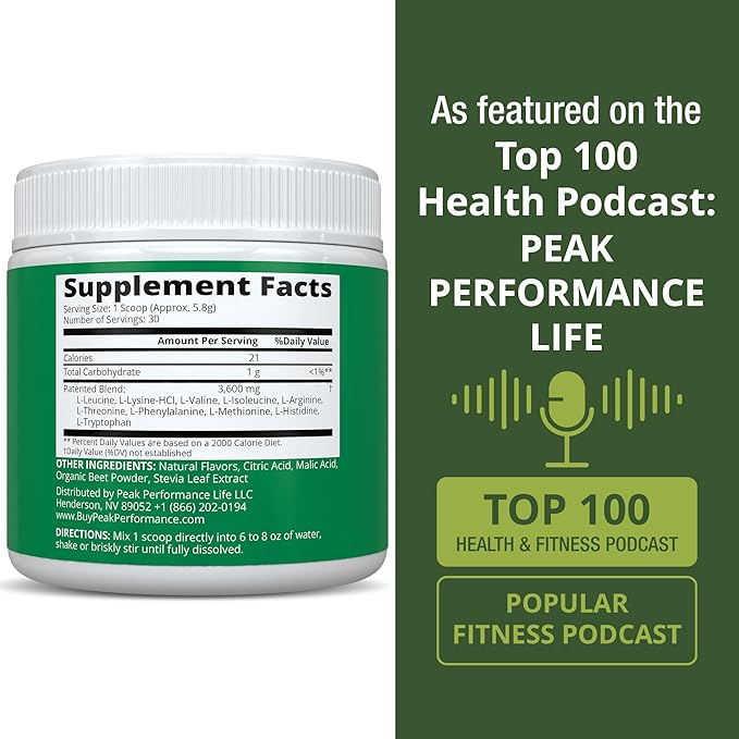 All 9 Essential Amino Acids Powder with 26 Clinical Studies. EAAs 32X Effective vs BCAA/BCAAS Branched Chain Aminos. Pre or Post Workout EAA Supplement. Perfect for Energy, Muscle Growth. Wildberry