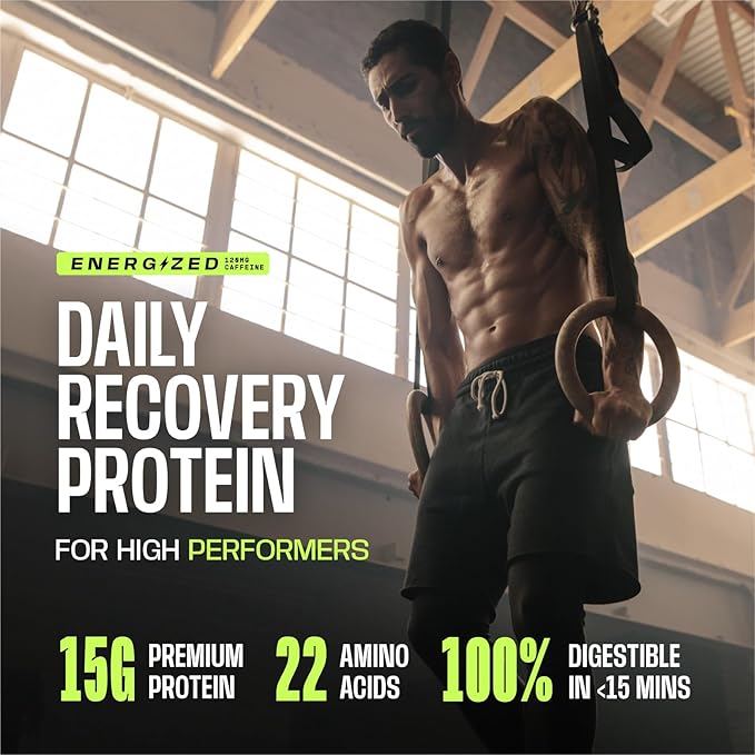 Frog Fuel Power Energized Protein Shot, 15g Protein Nano-Hydrolyzed Grass Fed Collagen, 120mg Caffeine, Fat & Sugar Free, 22 Amino Acids, 0 Carbs, Berry, 1 oz Packets, 24 Pack