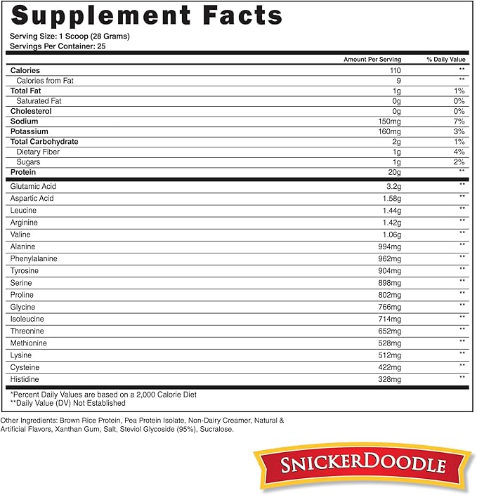 Steel Supplements Veg-PRO | Vegan Protein Powder, Snickerdoodle | 25 Servings (1.65lbs) | Protein Powder with BCAA Amino Acid | Gluten Free | Non Dairy | Low Carb Formula