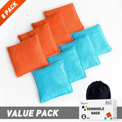 Cornhole Bags Set of 8 Regulation Corn Hole Bean Bags for Cornhole Game, Professional Weather Resistant Corn Hole Bags with Tote Bag