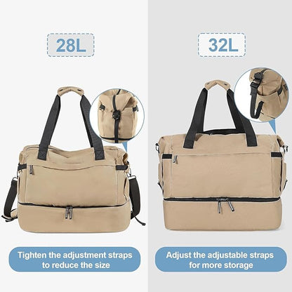 Gym Bag for Men Women, Tactical Travel Duffel bag with Removable Dividers & Shoe Compartment, Weekender Carry on Bag with Toiletry Bag, Overnight Range Bag for Workout Soccer Yoga Gym