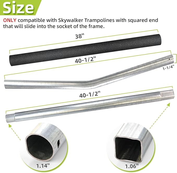 Trampoline Poles Replacement for Skywalker Or Jumpzylla,Galvanized Trampoline Enclosure Pole for Skywalker or Jumpzylla,Replace Parts#4201 4202 4135 OR for Jumpzylla 8ft 10ft&12ft 14ft