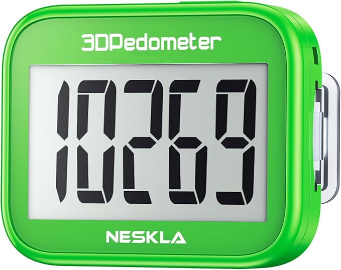 3D Pedometer for Walking, Simple Step Counter with Large Digital Display, Step Tracker with Removable Clip Lanyard, Accurately Track Steps for Men Women Kids Adults Seniors