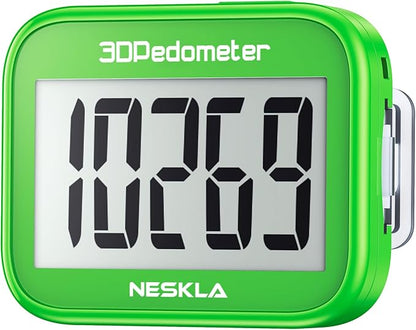 3D Pedometer for Walking, Simple Step Counter with Large Digital Display, Step Tracker with Removable Clip Lanyard, Accurately Track Steps for Men Women Kids Adults Seniors