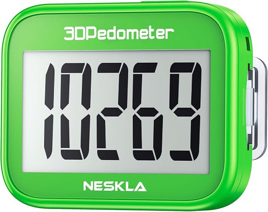 3D Pedometer for Walking, Simple Step Counter with Large Digital Display, Step Tracker with Removable Clip Lanyard, Accurately Track Steps for Men Women Kids Adults Seniors