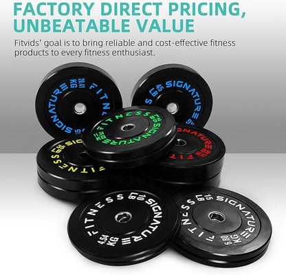 Olympic Bumper Plates Set, 2" Weight Plates for Strength Training & Weightlifting, Paris or Set or Set with Barbell, Multiple Options