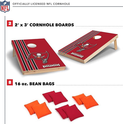 NFL 2' x 3' Solid Wood Cornhole Set with Direct Print HD Team Graphics – Great Gift for Any Football Fan! Bean Bag Toss Family Outdoor Games