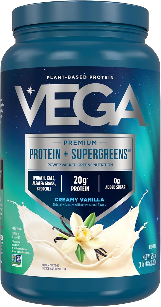 Vega Protein & Greens Bundle, Chocolate + Vanilla (25 Servings Each) - Plant Based Protein Powder, Keto-Friendly, Gluten Free, Non Dairy, Vegan, Non Soy, Non GMO, Lactose Free