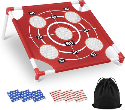 Outdoor Games Bean Bag Toss Games for Kids and Adults, Yard Lawn Games with Carry Bag, Great for Backyard, Camping, Beach