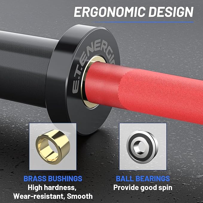 4ft Olympic Barbell 20KG Bar Load 500lbs Capacity Available Men's Barbell with Hard Chrome Sleeves for 2" Olympic Plates