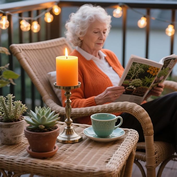 6 Packs 2.75x4 Inch Orange Pillar Candles, Unscented Dripless Cylinder Wax Fall Colored Candles for Thanksgiving Day Home Table Holiday Party Spa Decor Emergency Power Outage