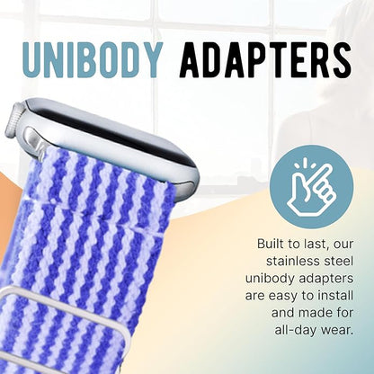 Braxley Bands - Organic Cotton Watch Bands For Women and Men, Compatible With All Apple Watch Sizes and Series - Washable, Sweat-Absorbent, Breathable Fit, Elastic Smart Watch Bands