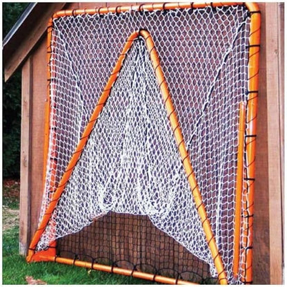 EZGoal 2” Professional folding 6' x 6' lacrosse Metal Goal with a Pro LAX Rocket Throwback Rebounder Trainer to Practice Your Passes and Catches, Orange, 6 x 6-Feet (87615)