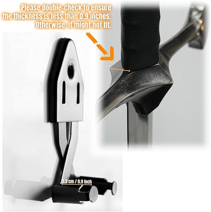 Metal Vertical Sword Wall Mount Sword Hanger Adjustable Multifunctional Mount for Medieval Sword Dagger Axe Blade Cosplay Sword Display (Black 2pcs)