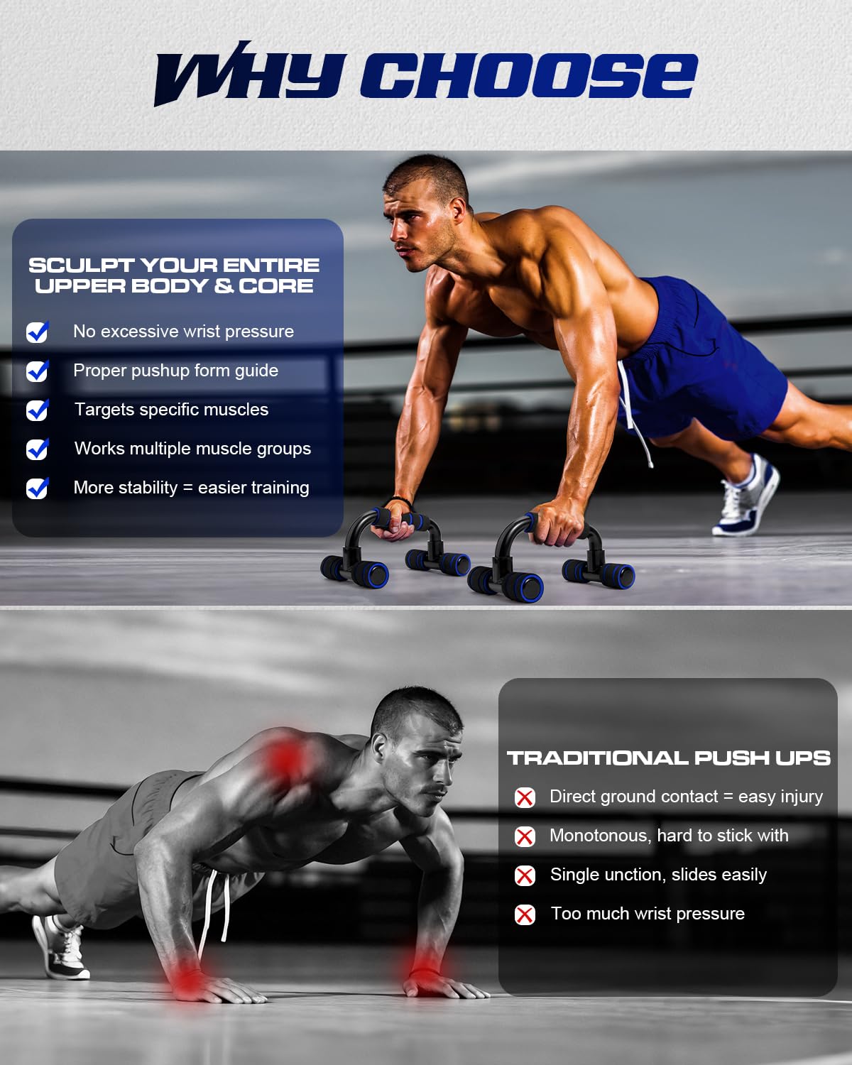 Citufuol Portable Ergonomic Push Up Bars, Robust Pushup Handles