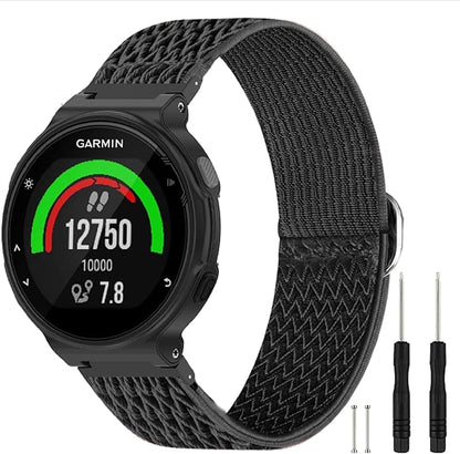 Elastic Nylon Watchband Compatible with Garmin Forerunner 235/220/230/620/630/735XT,Soft Adjustable Sport Stretchy Replacement Strap for Forerunner 235 Lite/Approach S20/S6/S5 Accessory