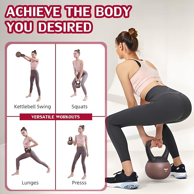 YIGUO Soft Kettlebell, Kettlebells 10 lb Anti-Slip Grip Weight for Home Workouts, Kettlebell for Safe Strength Training for Women & Men & Beginners