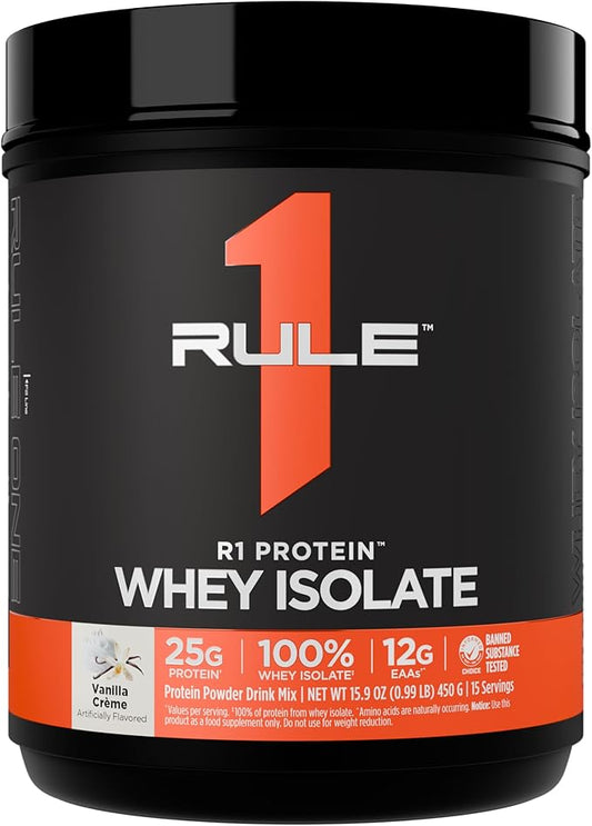 Rule 1 R1 Protein Whey Isolate - with 25g Protein & 6g BCAA Exclusively from Isolated & Hydrolyzed