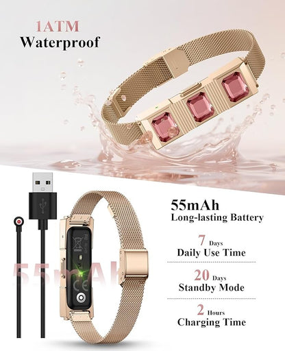 Smart Bracelet, Wearable Activity & Fitness Tracker Band, 24/7 Sleep Tracker, All-Day Continuous Heart Rate Blood Pressure Stress HRV Monitor, 170+ Sport Modes Smart Wristband with 2 Bands, Free APP