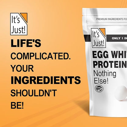 It's Just! - Egg White Protein Powder, Dried Egg Whites Protein, Meringue Ingredient, Non-GMO, USA Farms (Unflavored, 20oz)