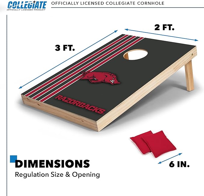 2' x 3' Solid Wood Cornhole Set with Direct Print HD Team Graphics – Great Gift for Any NCAA Fan! Bean Bag Toss Family Outdoor Games