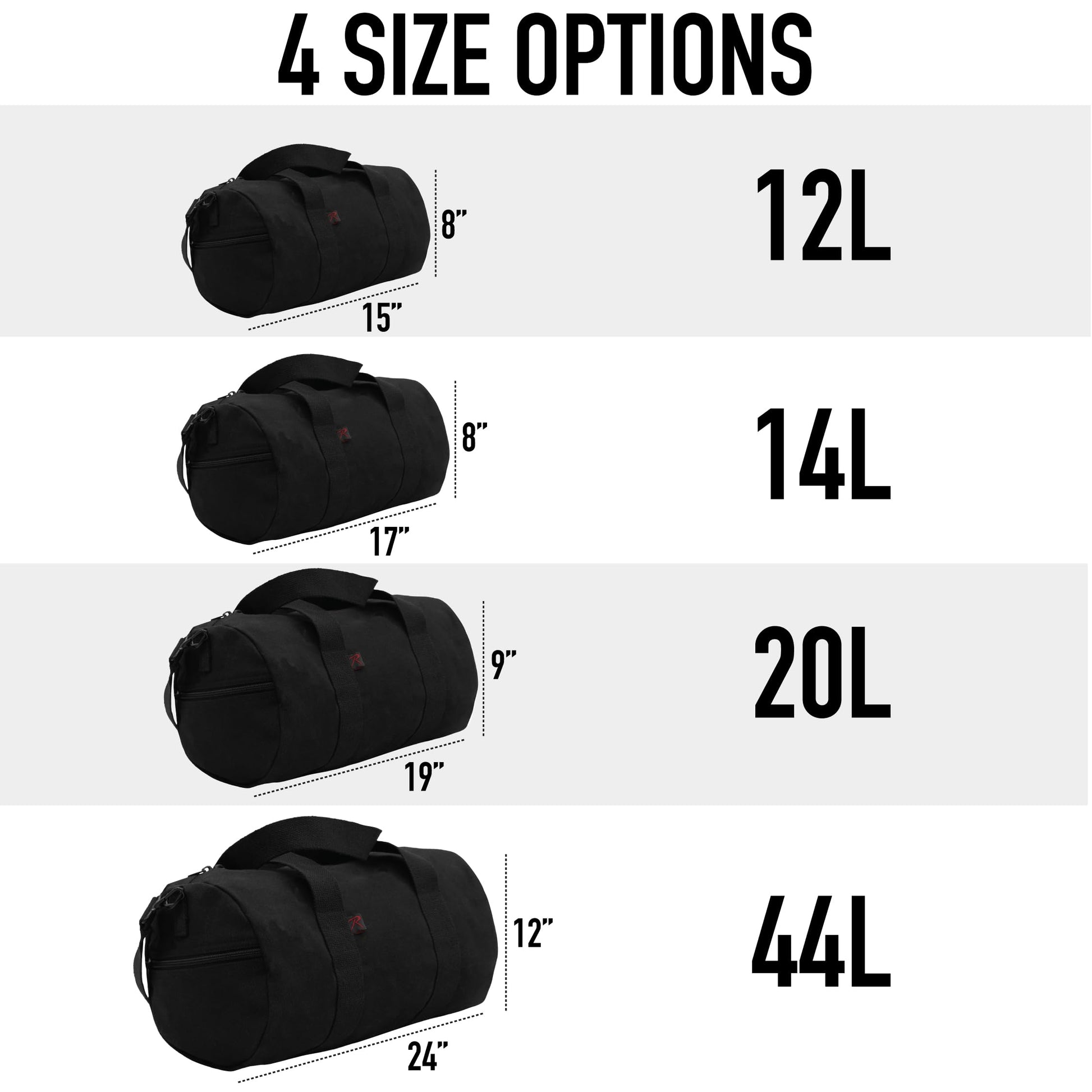 Rothco Canvas Shoulder Duffle Bag Duffel Gym Bag for Men Women Sports Duffel Bag, Olive Drab, 19