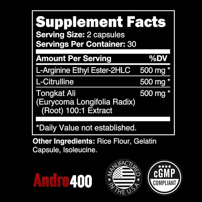 Testosterone Support for Men & Women ??Tongkat Ali, L-Arginine & L-Citrulline ??Energy, Vitality & Performance ??60 Capsules, 30-Day Supply