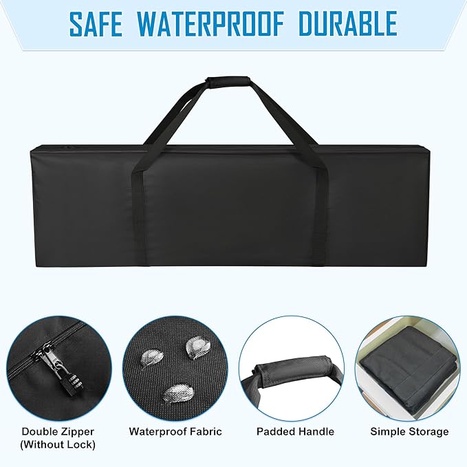 Sports Duffle Bag 52IN Extra Large Travel Duffel Luggage Bag with Upgrade 2-way Lockable Zippers, Durable & Water Resistant (52" Black)