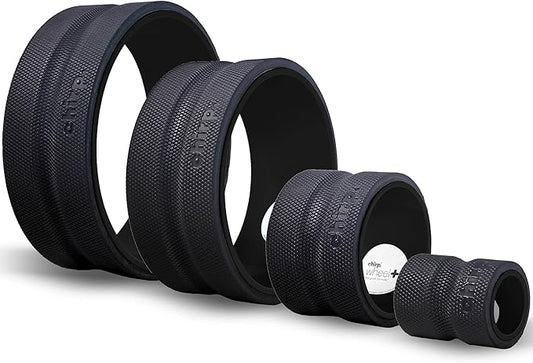 Chirp Wheel Foam Roller ??Targeted Back & Neck Relief, Lumbar Spine Stretcher, Spinal Decompression Back Stretcher, Massage Roller with Density Foam for Physical Therapy, Supports 500lbs, 4-Pack Black