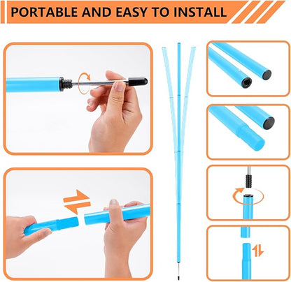 Soccer Agility Poles Set with Agility Ladder Soccer Cones Jump Rope Adjustable Detachable Soccer Agility Training Equipment for Speed Training