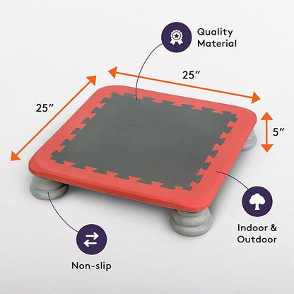 Special Supplies Kids Trampoline Rebounder Bouncing Board – Sensory Balance and Bounce Toy for Indoor and Outdoor Kids Toys - Outdoor Play Equipment