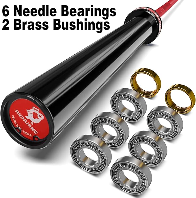 7ft Olympic Barbell, Weightlifting Barbell 28mm 45lb - 500/700/1000lbs Capacity with Smooth Spinning Sleeves, Olympic Bar Fits 2" Olympic Plates, for Snatch Clean Jerk - Home Gym Training