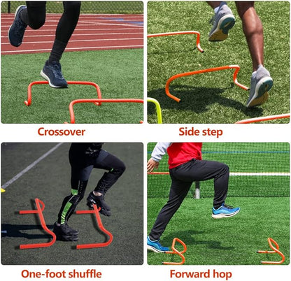 6 Pack Agility Speed Training Hurdles- 6" Detachable Agility Training Hurdles- Sports Practice Equipment for Athletes, Soccer, Basketball