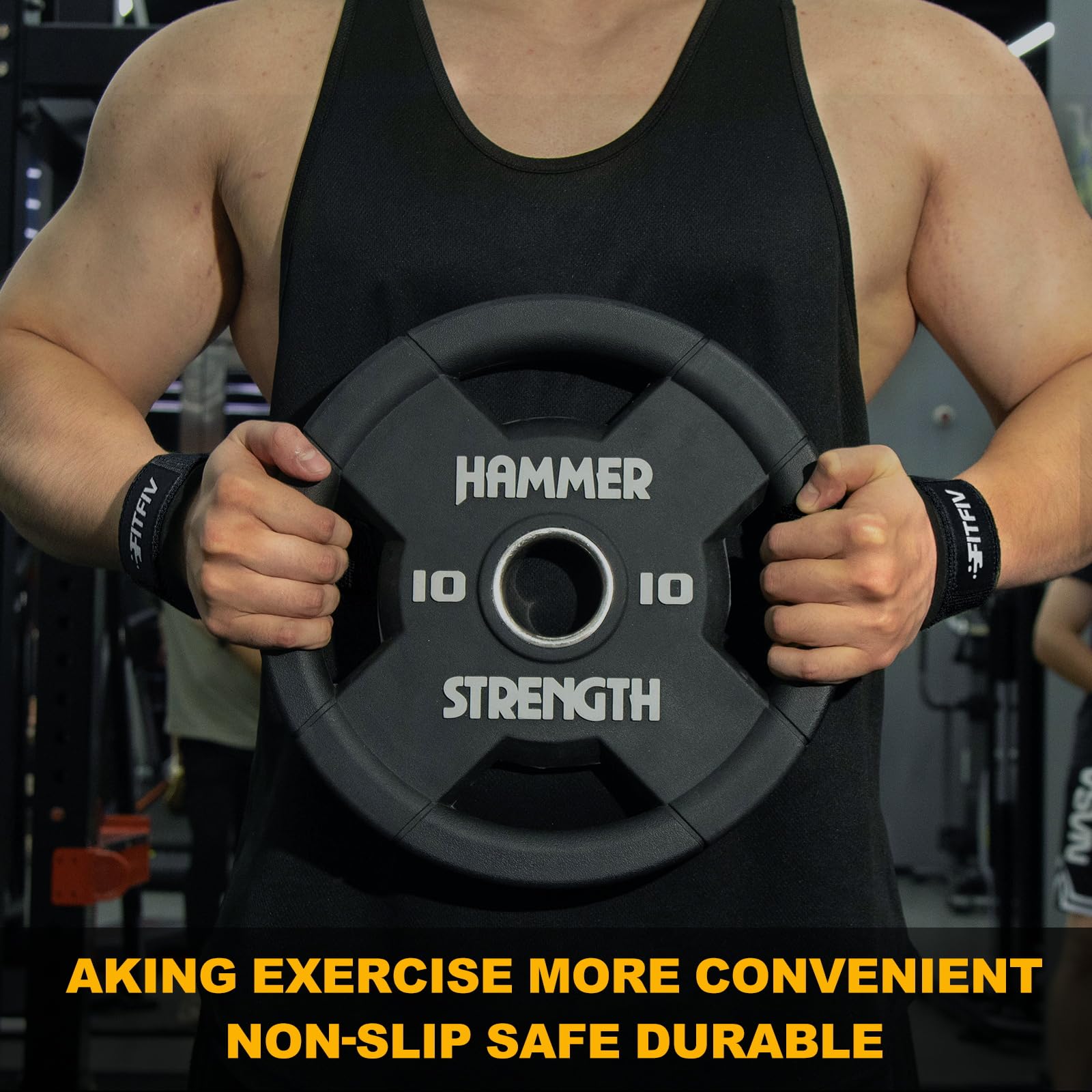 FITFIV Lifting Straps for Weightlifting, Padded Wrist Straps for Gym