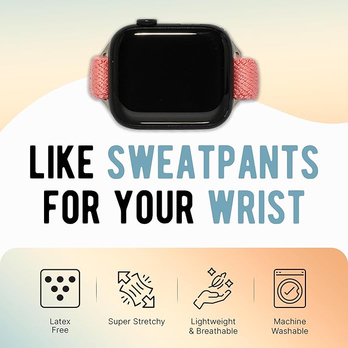 Braxley Bands - Organic Cotton Watch Bands For Women and Men, Compatible With All Apple Watch Sizes and Series - Washable, Sweat-Absorbent, Breathable Fit, Elastic Smart Watch Bands