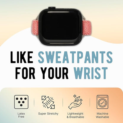 Braxley Bands - Organic Cotton Watch Bands For Women and Men, Compatible With All Apple Watch Sizes and Series - Washable, Sweat-Absorbent, Breathable Fit, Elastic Smart Watch Bands