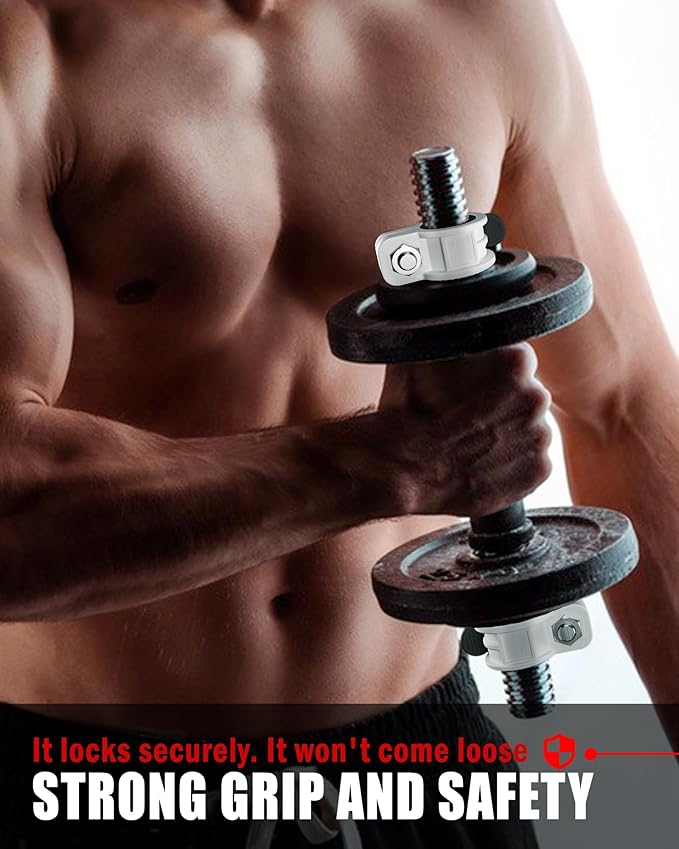 Narrow Barbell Clips 2.5cm Width for Olympic Bars, 0.9-1.18inch Adjustable Weight Clamps, Quick Release Locking Collars for Weightlifting