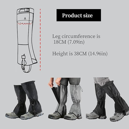 Adjustable Snake Gaiters for Men Women,Snow Boot Guard Gators,Shoe Gaiters,Waterproof Hiking Gaiters for Hunting,Running,Snow,Mountain Climbing,Yard Work
