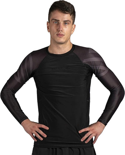 Sanabul Essential Long Sleeve Compression Training Rash Guard for MMA BJJ Wrestling Grappling and No Gi Jiu Jitsu rashguard