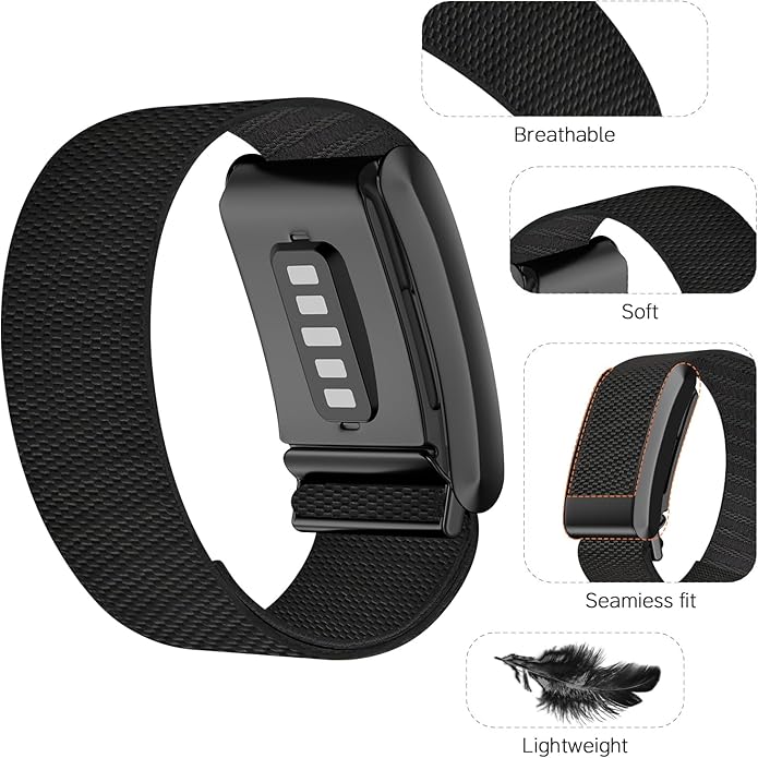 Bolesi Nylon Bicep Bands Compatible with Whoop 4.0 Fitness&Activity Tracker,Soft Stretchy Breathable Fabric Elastic Washable Adjustable Sports Loop Bicep Strap for Women Men.